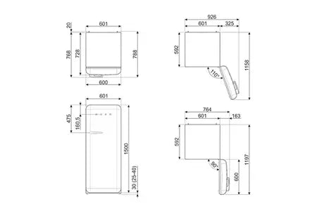 Réfrigérateur 1 porte Smeg FAB28RBL6