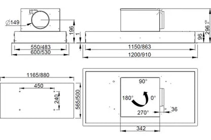Hotte décorative murale Roblin AQUA 900 INOX - UBAYE ELECTROMENAGER