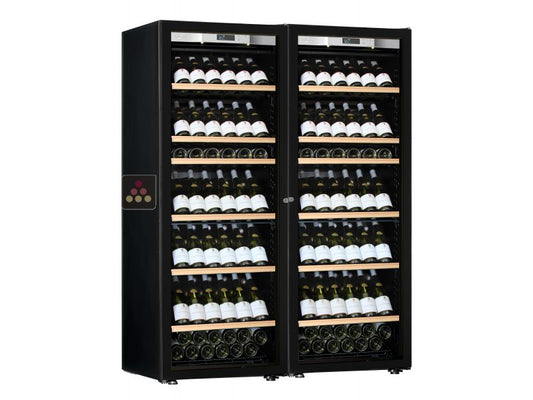 Combiné de 2 caves à vin Mono-Température de conservation ou de service - Portes Full Glass - Présentation inclinée TRANSTHERM PRESTIGE ERMITAGE