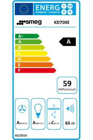 Hotte décorative murale Smeg 70CM INOX - KD70XE - UBAYE ELECTROMENAGER
