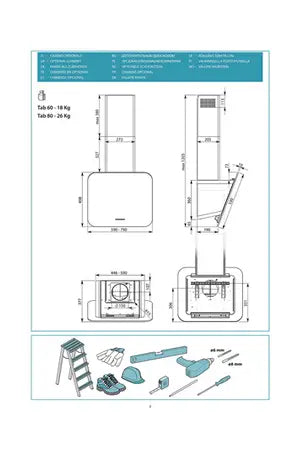 Hotte décorative murale Falmec TAB1220 - UBAYE ELECTROMENAGER