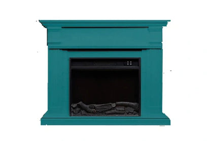 Cheminée électrique MPC MPC CAMINO CALDERA CHEMINÉE SUR PIED AVEC CADRE ET BRÛLEUR ÉLECTRIQUE 1500W, TURQUOISE