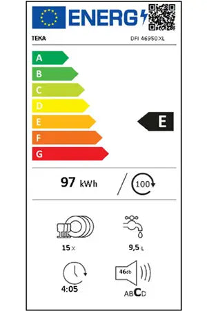 Lave-vaisselle pose libre Teka DFI46950XL- ENCASTRABLE 60CM