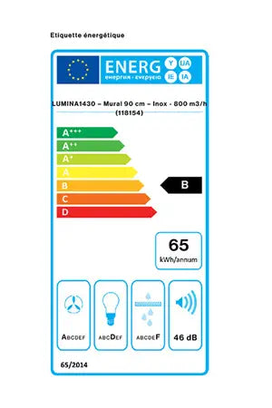 Hotte décorative murale Falmec LUMINA1430 - UBAYE ELECTROMENAGER
