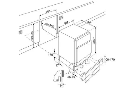 Réfrigérateur top Smeg U8L080DE - Encastrable 82 cm