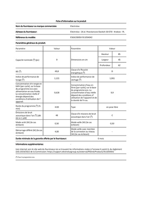 Lave-vaisselle ELECTROLUX ESG62300SX
