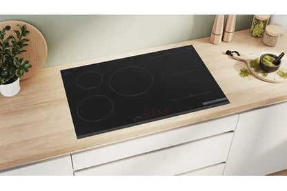 Plaque induction Bosch Série 6 Table à induction 80 cm Noir, sans cadre PVW831HC1E - UBAYE ELECTROMENAGER