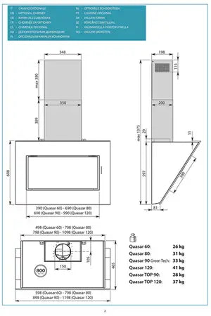Hotte décorative murale Falmec QUASARV1411 - UBAYE ELECTROMENAGER