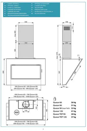 Hotte décorative murale Falmec QUASARV1621 - UBAYE ELECTROMENAGER