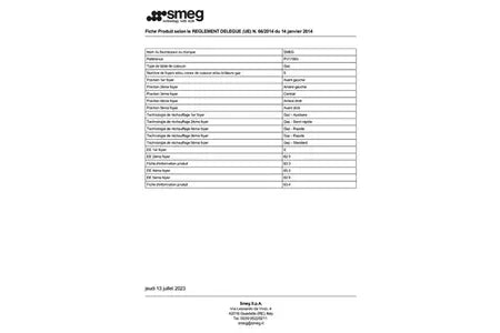 Plaque gaz Smeg PV175B3 - UBAYE ELECTROMENAGER