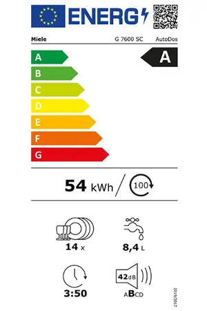 Lave-vaisselle pose libre Miele G7600 SC Autodos