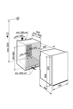 Réfrigérateur top Liebherr DRE 3900-22 - ENCASTRABLE 87CM