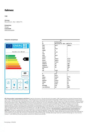 Hotte décorative murale Falmec TAB1220 - UBAYE ELECTROMENAGER