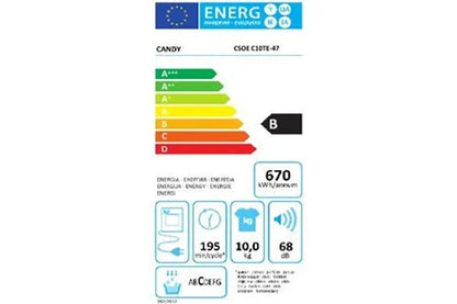 Sèche-linge à condensation Candy Sèche-linge Hublot 10 Kg CSOEC10TE47