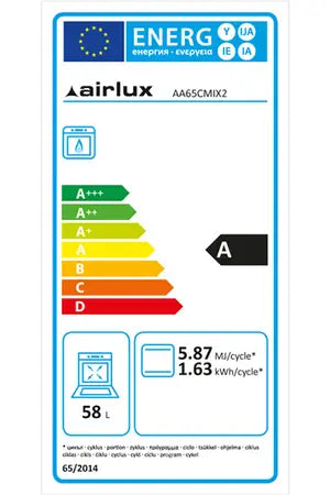 Gazinière Airlux AA65CMIX2 Faible profondeur - UBAYE ELECTROMENAGER