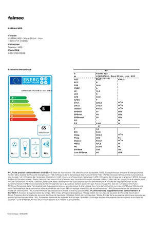Hotte décorative murale Falmec LUMINA1430 - UBAYE ELECTROMENAGER