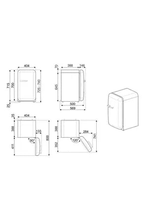 Réfrigérateur bar Smeg FAB5RRD5 vintage retro annees 50