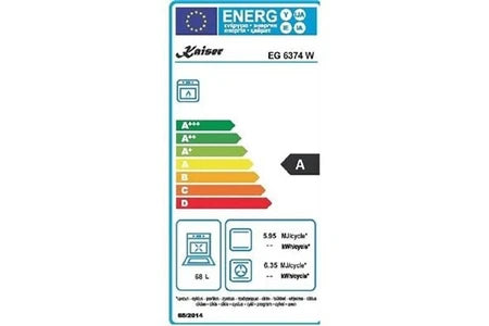 Cuisinière mixte Kaiser Cuisinière Set EG 6374 w et table de cuisson à gaz KG 6357 Blanc - UBAYE ELECTROMENAGER
