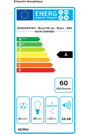Hotte décorative murale Falmec QUASARV1411 - UBAYE ELECTROMENAGER