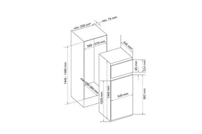 Réfrigérateur congélateur en haut Airlux ARI200DA - Encastrable - 145 cm