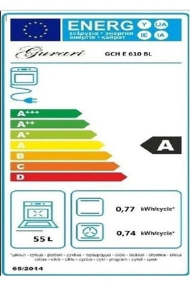 Cuisinière électrique Gurari Cuisinière à gaz - - GCH E 610 BL - Four électrique 60 L - Hotte aspirante 1000m³/h - Noir - UBAYE ELECTROMENAGER