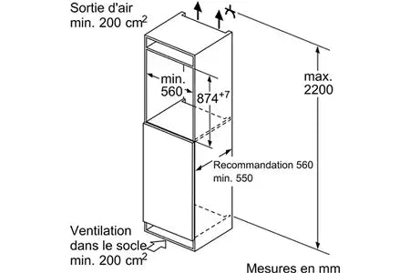 Congélateur bar Siemens GI21VADE0 - ENCASTRABLE 88CM - UBAYE ELECTROMENAGER