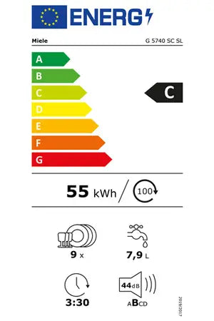 Lave-vaisselle pose libre Miele G 5740 SC SL - 45 cm