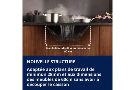 Plaque de cuisson avec hotte intégrée Electrolux KCC8344 - UBAYE ELECTROMENAGER