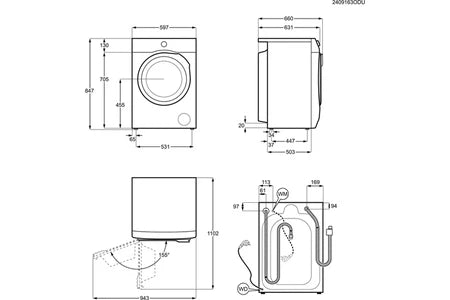 Lave-linge séchant Aeg LWR73A1176V