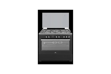 Piano de cuisson CONTINENTAL EDISON CUISINIERE PIANO FOUR MULTIFONCTIONS CATALYSE 100L AFFICHAGE DIGITAL L90 XH85 CM NOIR MAT ET INOX