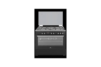 Piano de cuisson CONTINENTAL EDISON CUISINIERE PIANO FOUR MULTIFONCTIONS CATALYSE 100L AFFICHAGE DIGITAL L90 XH85 CM NOIR MAT ET INOX