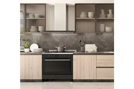 Piano de cuisson Airlux CC902GTBK3 - 90CM GAZ NOIR - UBAYE ELECTROMENAGER