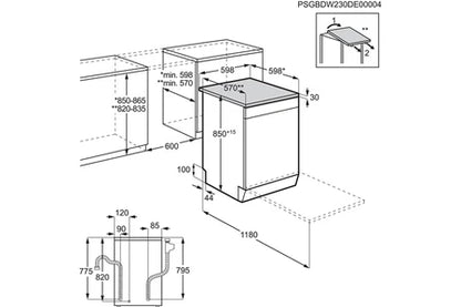 Lave-vaisselle pose libre Electrolux ESG88600SX