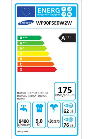 Lave-linge hublot Samsung WF90F5E0W2W ECO BUBBLE