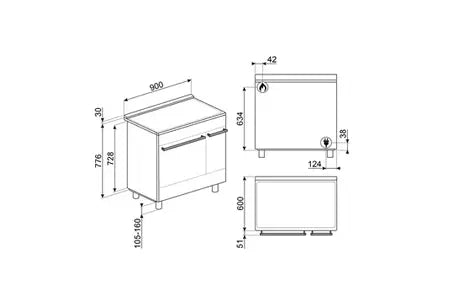 Piano de cuisson Smeg SCB92PN8 - UBAYE ELECTROMENAGER