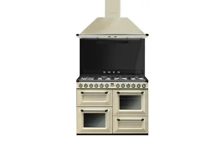 Piano de cuisson Smeg VICTORIA 110cm MIXTE CREME - TR4110P1 - UBAYE ELECTROMENAGER