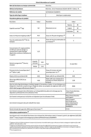 Sèche-linge pompe à chaleur Electrolux EW7HI292GW
