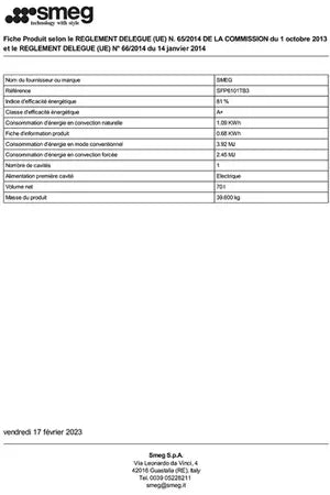 Four encastrable Smeg SFP6101TB3 - UBAYE ELECTROMENAGER