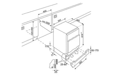 Réfrigérateur top Smeg U8C082DE - Encastrable 88 cm