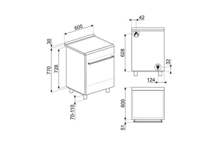 Cuisinière mixte Smeg GP61BL9 - UBAYE ELECTROMENAGER