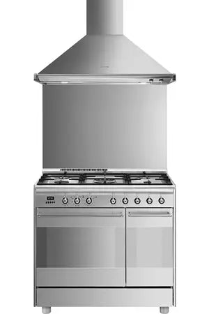 Piano de cuisson Smeg ESTHETIQUE CLASSICA 90cm MIXTE INOX - SCB92PX8 - UBAYE ELECTROMENAGER