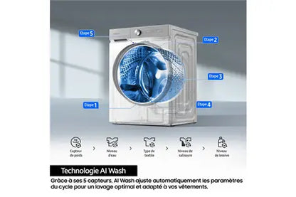 Lave-linge hublot Samsung WW90DB7U94GE BESPOKE AI - UBAYE ELECTROMENAGER
