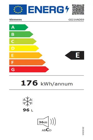 Congélateur bar Siemens GI21VADE0 - ENCASTRABLE 88CM - UBAYE ELECTROMENAGER