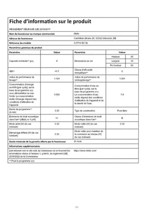 Lave-vaisselle pose libre Miele G 5740 SC SL - 45 cm