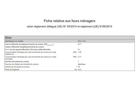 Four encastrable Miele DGC 7151 - UBAYE ELECTROMENAGER