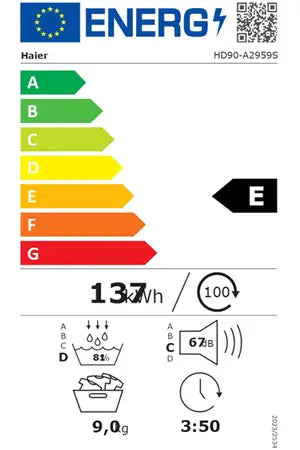 Sèche-linge pompe à chaleur Haier HD90-A2959R-FR