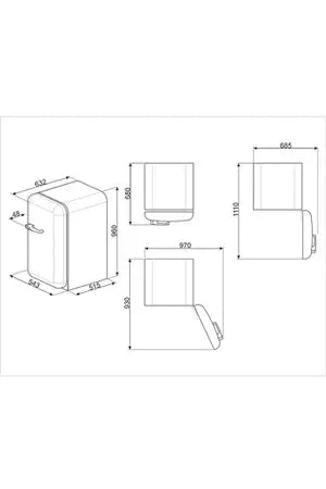 Réfrigérateur bar Smeg FAB10RBL5 vintage retro annees 50