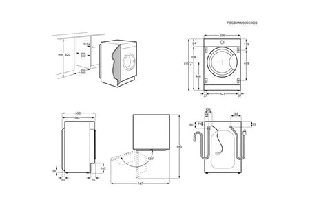 Lave-linge hublot Electrolux EW8F3814BI - ENCASTRABLE 60CM