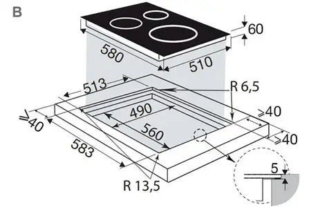 Plaque induction De Dietrich DTI3683BP - UBAYE ELECTROMENAGER