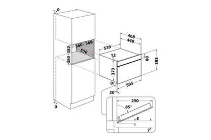 Micro-ondes + Gril Whirlpool WMD7O4TXF encastrable 38 cm - UBAYE ELECTROMENAGER